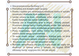 Gra "wojna" mnożenie i dzielenie liczb całkowitych