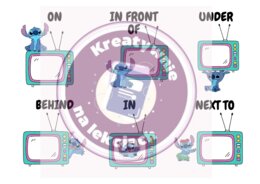 Prepositions of Place – zestaw kart pracy z bohaterem Stitch