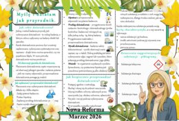 Sketchnotka/notatka - dla ucznia i przypomnienie dla nauczyciela w pdf. Temat "Myślę i działam jak przyrodnik". Przyroda 4. "Odkrywam przyrodę" zgodna z wydawnictwem Nowa Era. Dział "Spotkanie z przyrodą".