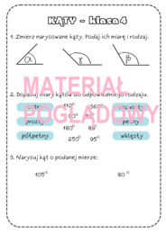 KĄTY - karta pracy lub kartkówka (wersja dla klasy 4)
