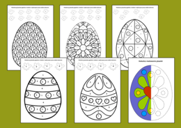 WIELKANOCNA kolorowanka po numerach - kolorowanki - Wielkanoc - biblioteka - świetlica - galeria - pisanki - 24 szt.