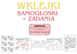 Wklejki i ćwiczenia „Samogłoski – liczę i rozpoznaję”