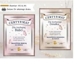 Zestaw Certyfikatów dla Babci & Dziadka ❤️🌷 Format A5&A4