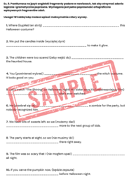Egzamin Ósmoklasisty – HALLOWEEN | Zestaw zadań egzaminacyjnych z języka angielskiego (reakcje językowe, uzupełnianie dialogów, czytanie ze zrozumieniem, tłumaczenia, e-mail)