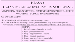Klasa 6- Kręgowce zmiennocieplne - pakiet z działu