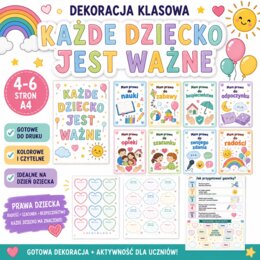 Dekoracja klasowa. Każde dziecko ma prawo do radości