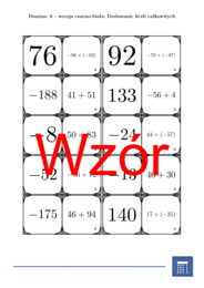 Domino - Dodawanie liczb całkowitych | matematyka