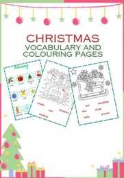 Christmas - vocabulary and colouring pages