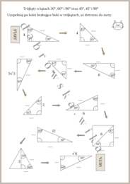 Trójkąty o kątach 30°, 60° i 90° oraz 45°, 45° i 90°