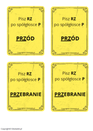 Memory ortograficzne – zasady pisowni ż-rz (wersja kolorowa)