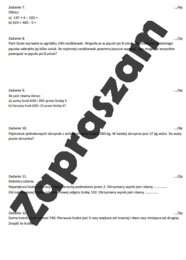 Sprawdzian / powtórzenie wiadomości działania pisemne