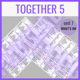Together 5 unit 7 WHAT's ON- zakładki do książki