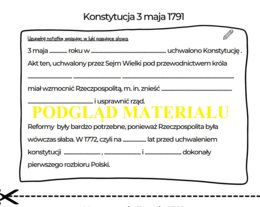 Konstytucja 3 Maja - prezentacja, zadania i notatka dla klasy 4