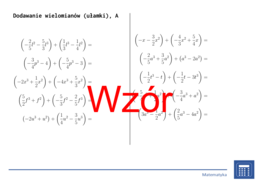 Dodawanie wielomianów (ułamki) | matematyka, algebra | 26 kolumn