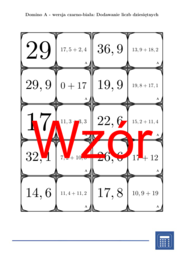 Domino - Dodawanie liczb dziesiętnych | matematyka