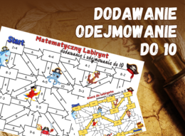 MATEMATYCZNY LABIRYNT - dodawanie i odejmowanie do 10, klasa 1, piracka karta pracy