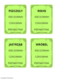 Klamerkowe części mowy - wyrazy