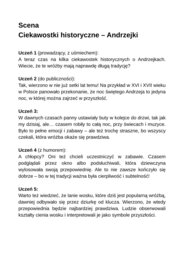 Scenariusz Andrzejkowy - inscenizacja słowna