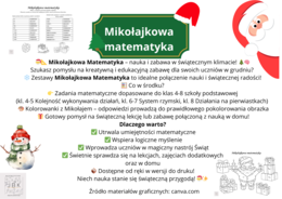 Mikołajkowa matematyka - wprowadź uczniów w magię świąt na matematyce