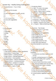 Karta Pracy Czytanka Healthy Eating Challenge A2+/B1