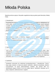 Młoda Polska – Najważniejsze Zagadnienia – Karty Pracy dla Maturzystów