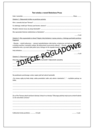 Test wiedzy, sprawdzian z nowel Prusa, Katarynka i Kamizelka