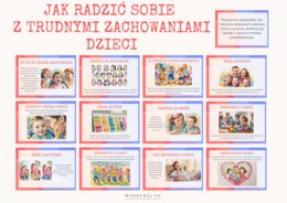 "Jak radzić sobie z trudnymi zachowaniami. Praktyczne wskazówki dla rodziców" - zestaw 20 plakatów - gazetka dla rodziców