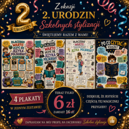 Plakaty urodzinowe - Dlaczego warto czytać książki? Dlaczego warto uczyć się języka polskiego?