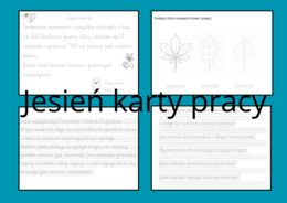 Jesień 4 karty pracy - zaproszenie, pisanie po śladzie, terapia ręki