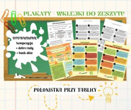 OPOWIADANIE wklejka + plakat - kompozycja, elementy twórcze, bank słówek, dobre rady WERSJA KOLOROWA I CZARNO-BIAŁA