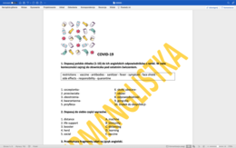 COVID-19 - słownictwo - ćwiczenia z kluczem i rozbudowanym słowniczkiem