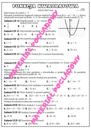Mini matura. Matematyka - funkcja kwadratowa