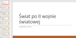 Świat po II wojnie światowej - prezentacja, notatka
