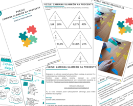 Puzzle z zamiany procentów na ułamki (można wykorzystać na lekcji zdalnej)