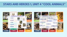 STARS AND HEROES 1 UNIT 4 - COOL ANIMALS, Flashcards & exercises