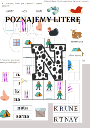 Poznajemy literę N - zadania dla zerówki i dzieci młodszych