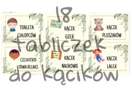 Kąciki przedszkolne - 18 tabliczek