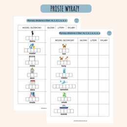 MODELE GŁOSKOWE WYRAZÓW, SYLABY GŁOSKI, LITERY - PAKIET NA CAŁY ROK