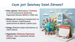 Światowy Dzień Zdrowia - 7 kwietnia. Jak dbać o ciało i umysł każdego dnia (gazetka szkolna / prezentacja)