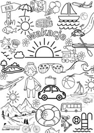 Wakacje, kolorowanka XXL