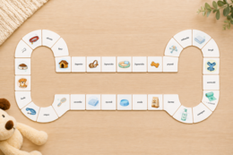 Domino obrazkowo-wyrazowe: pies i akcesoria