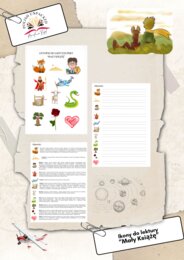 Ikony (obrazki, symbole) + odpowiedzi "Mały Książę", język polski, egzamin ósmoklasisty, lektura obowiązkowa klasa 7-8