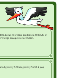 Przylot bocianów  - prędkość, droga, czas