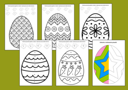 WIELKANOCNA kolorowanka po numerach - kolorowanki - Wielkanoc - biblioteka - świetlica - galeria - pisanki - 24 szt.