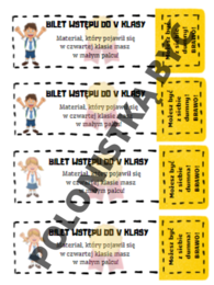Bilety wstępu do następnej klasy