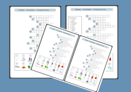 ZIMOWA KRZYŻÓWKA obrazkowa - ortografia - ćwiczenia redakcyjne - zima
