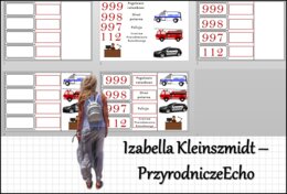 Materiał do zalaminowania/praca w grupach/stacje zadaniowe/układanka/puzzle „Numery telefonów alarmowych”, „Jak postępować w niebezpiecznych sytuacjach?” w pdf. Przyroda, dział „Odkrywamy tajemnice zdrowia”.