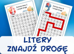 ALFABET - ZNAJDŹ DROGĘ - LITERY 23 kart pracy, rozpoznawanie liter, motoryka mała, grafomotoryka, labirynt, karta pracy, zerówka, klasa 1,
