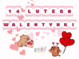 14 lutego WALENTYNKI napis, gazetka, dekoracja