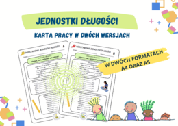 Podstawowe jednostki długości - karta pracy w dwóch wersjach